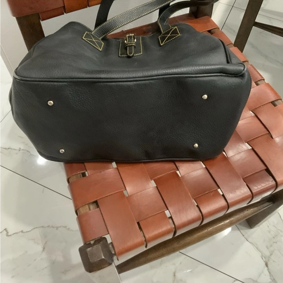 Dooney & Bourke Black Leather Tote with Gold Accents - Picture 10 of 16